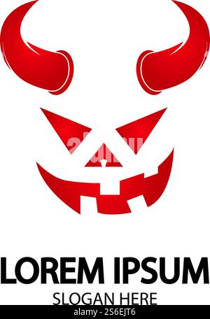 Logo diable modèle icône vecteur Illustration de Vecteur