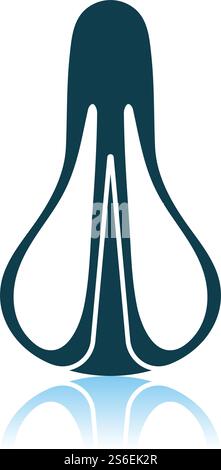 Vue de dessus de l'icône de siège de vélo. Conception de réflexion d'ombre. Illustration vectorielle. Illustration de Vecteur