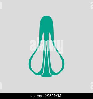 Vue de dessus de l'icône de siège de vélo. Vert sur fond gris. Illustration vectorielle. Illustration de Vecteur