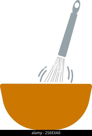 Mélange de la corolle dans l'icône du bol. Conception couleur plate. Illustration vectorielle. Illustration de Vecteur