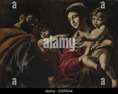 Giovanni battista caracciolo a appelé battistello la sainte famille avec t115403). Banque D'Images