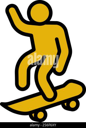 Icône rampe de skateboard. Icône vectorielle de skateboard de rampe de contour pour la conception de Web isolé sur fond blanc. Icône de skateboard rampe, style de contour Illustration de Vecteur