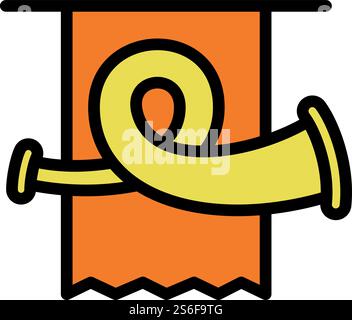Icône post trompette. Icône vectorielle post trompette de contour pour la conception Web isolé sur fond blanc. Icône post trompette, style de contour Illustration de Vecteur