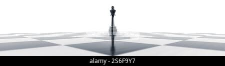 illustration 3d d'un roi noir sur un échiquier Banque D'Images
