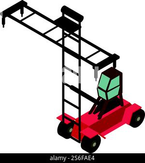 Icône de l'empileuse de conteneurs. Isométrique de l'icône de vecteur d'empileur de conteneur pour la conception de Web isolé sur fond blanc. Icône empileuse de conteneurs, style isométrique Illustration de Vecteur