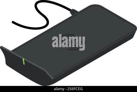 Icône du chargeur sans fil du téléphone. Isométrique de l'icône vectorielle de chargeur sans fil de téléphone pour la conception de Web isolé sur fond blanc. Icône de chargeur sans fil de téléphone, style isométrique Illustration de Vecteur