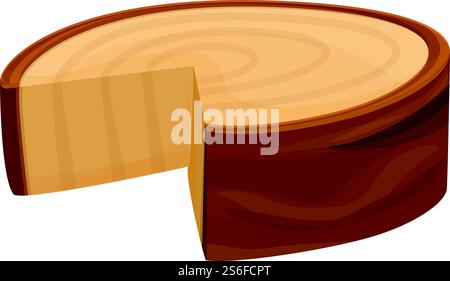 Icône de tronc d'arbre en forme de demi-coupe. Dessin animé de l'icône de vecteur de tronc de demi-arbre coupé pour la conception Web isolé sur fond blanc. Icône de tronc de demi-arbre découpée, style de bande dessinée Illustration de Vecteur