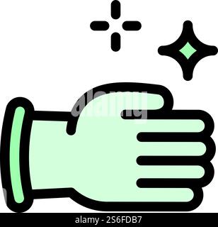 Icône gants de nettoyage. Icône vectorielle de gants de nettoyage de contour pour la conception Web isolé sur fond blanc. Icône gants de nettoyage, style de contour Illustration de Vecteur