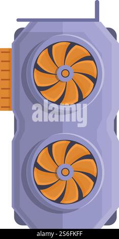 Icône de carte GPU. Dessin animé de l'icône vectorielle de carte gpu pour la conception Web isolé sur fond blanc. Icône de carte GPU, style de dessin animé Illustration de Vecteur