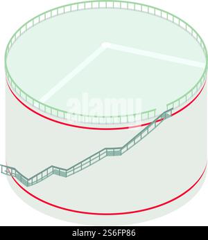 Grosse icône de réservoir d'essence. Isométrique de l'icône vectorielle de grand réservoir d'essence pour la conception de Web isolé sur fond blanc. Grande icône de réservoir d'essence, style isométrique Illustration de Vecteur