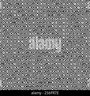 Illustration d'un fond de style labyrinthe moderne sans couture Banque D'Images