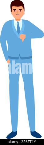 N'aime pas l'icône d'homme d'affaires. Dessin animé de l'icône vectorielle d'homme d'affaires de détester pour la conception de Web isolé sur fond blanc. N'aimez pas l'icône d'homme d'affaires, style de bande dessinée Illustration de Vecteur