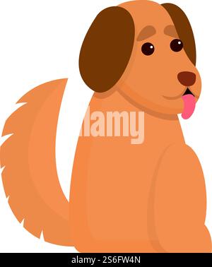 Icône de pose de chien ludique. Dessin animé de l'icône de vecteur de pose de chien ludique pour la conception de Web isolé sur fond blanc. Icône de pose de chien ludique, style de bande dessinée Illustration de Vecteur