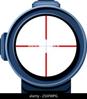 Icône de pistolet de visée télescopique. Dessin animé de l'icône de vecteur de pistolet de visée télescopique pour la conception de Web isolé sur fond blanc. Icône de pistolet de visée télescopique, style de dessin animé Illustration de Vecteur