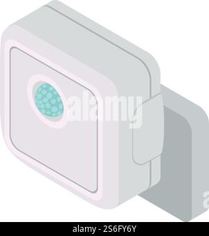 Icône de détecteur de mouvement d'alarme. Isométrique de l'icône de vecteur de capteur de mouvement d'alarme pour la conception de Web isolé sur fond blanc. Icône de détecteur de mouvement d'alarme, style isométrique Illustration de Vecteur