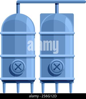 Icône du réservoir de lait de stockage. Dessin animé de l'icône de vecteur de réservoir de lait de stockage pour la conception de Web isolé sur fond blanc. Icône de réservoir de lait de stockage, style de dessin animé Illustration de Vecteur