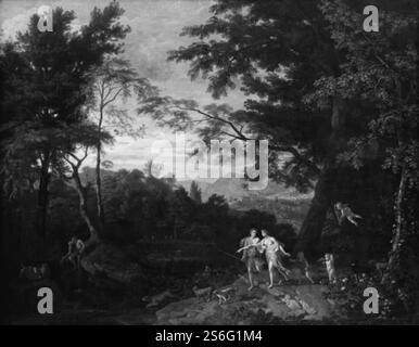 Johannes Glauber, Landskab Med venus og Adonis, Banque D'Images