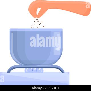 Icône de poêle à soupe salée. Dessin animé de l'icône vectorielle de poêle de soupe salée pour la conception de Web isolé sur fond blanc. Icône de poêle à soupe salée, style de dessin animé Illustration de Vecteur