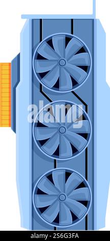 Icône de carte graphique matérielle. Dessin animé de l'icône vectorielle de carte gpu matérielle pour la conception Web isolé sur fond blanc. Icône de carte gpu matérielle, style de dessin animé Illustration de Vecteur