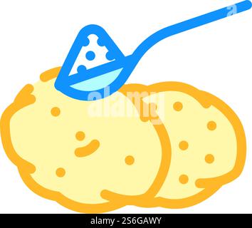 vecteur d'icône de couleur d'additifs alimentaires d'amidon. signe des additifs alimentaires d'amidon. illustration de symbole isolé. illustration vectorielle d'icône de couleur d'additifs alimentaires d'amidon Illustration de Vecteur