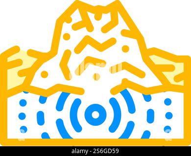 vecteur d'icône de couleur de volcan de tremblement de terre. signe de volcan tremblement de terre. illustration de symbole isolé. couleur d'illustration vectorielle d'icône de couleur de volcan de tremblement de terre Illustration de Vecteur