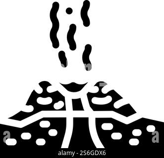 vecteur d'icône de glyphe d'éruptions de type glace. signe d'éruptions de type glace. illustration noire du symbole de contour isolé. illustration vectorielle d'icône de glyphe d'éruptions de type glace Illustration de Vecteur