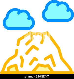vecteur d'icône de couleur de montagne de volcan. signe de montagne de volcan. illustration de symbole isolé. couleur d'illustration vectorielle d'icône de montagne de volcan Illustration de Vecteur