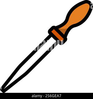 Icône de la pipette de chimie. Contour gras modifiable avec Color Fill Design. Illustration vectorielle. Illustration de Vecteur