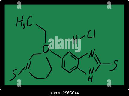 Icône de la Formule Chimie sur Classroom Blackboard. Contour gras modifiable avec Color Fill Design. Illustration vectorielle. Illustration de Vecteur
