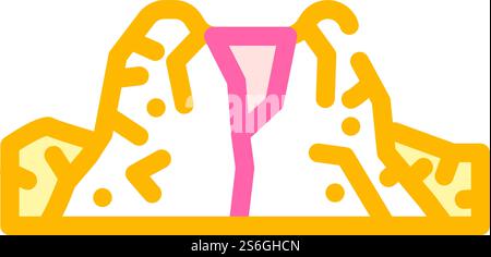 vecteur d'icône de couleur de volcan caldera. signe du volcan caldera. illustration de symbole isolé. couleur d'illustration vectorielle d'icône de couleur de volcan caldera Illustration de Vecteur