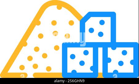 vecteur d'icône de couleur d'additifs alimentaires de sucre. signe des additifs alimentaires de sucre. illustration de symbole isolé. illustration vectorielle d'icône de couleur d'additifs alimentaires de sucre Illustration de Vecteur