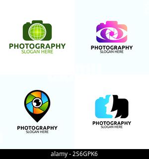 Modèle de conception vectorielle d'icône de photographie de caméra Illustration de Vecteur