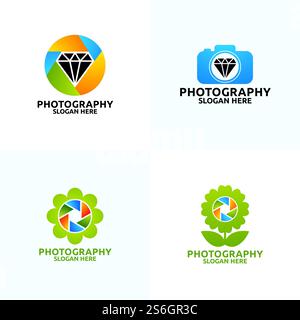 Modèle de conception vectorielle d'icône de photographie de caméra Illustration de Vecteur