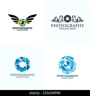 Modèle de conception vectorielle d'icône de photographie de caméra Illustration de Vecteur