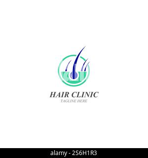 Soins capillaires dermatologie logo icône illustration modèle conception Illustration de Vecteur