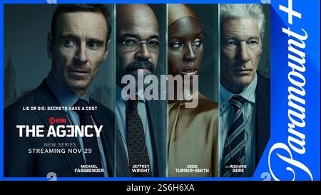L'affiche de l'agence Michael Fassbender, Jeffrey Wright, Jodie Turner-Smith et Richard Gere Banque D'Images