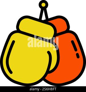 Icône gants de boxe. Icône vectorielle de gants de boxe de contour pour la conception Web isolé sur fond blanc. Icône de gants de boxe, style de contour Illustration de Vecteur