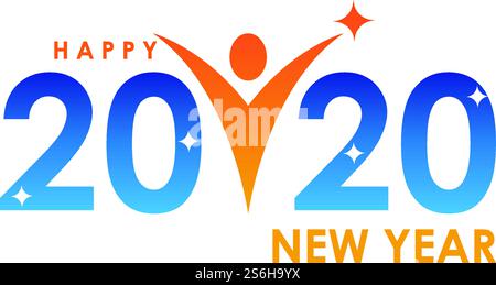 Logo Nouvel An 2020 Graphiques vectoriels Illustration de Vecteur