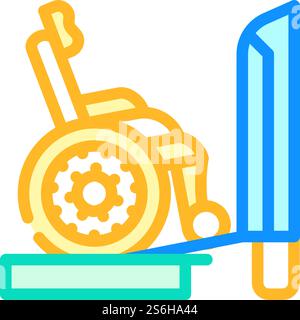 vecteur d'icône de couleur de rampe pour former. rampe jusqu'au panneau train. illustration de symbole isolé. illustration vectorielle d'icône de couleur de rampe à train Illustration de Vecteur