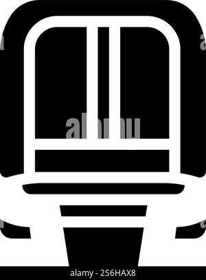 vecteur d'icône de glyphe ferroviaire de train maglev moderne. maglev panneau ferroviaire moderne. illustration noire du symbole de contour isolé. maglev illustration vectorielle d'icône de glyphe ferroviaire moderne de train Illustration de Vecteur