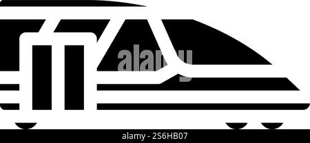vecteur d'icône de glyphe de transport de train. panneau de signalisation pour le transport ferroviaire. illustration noire du symbole de contour isolé. illustration vectorielle d'icône de glyphe de transport de train Illustration de Vecteur