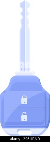 Icône d'entretien de la clé intelligente du véhicule. Dessin animé de l'icône de vecteur de clé de voiture intelligente de service pour la conception Web isolé sur fond blanc. Icône de clé de voiture intelligente de service, style de dessin animé Illustration de Vecteur