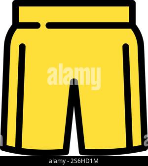 Short de basket-ball emblématique. Icône vectorielle de short de basket-ball Outline pour la conception Web isolé sur fond blanc. Short de basket-ball icône, style contour Illustration de Vecteur