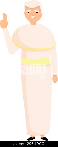 Icône de vêtements blancs prêtre. Dessin animé de Priest icône de vecteur de vêtements blancs pour la conception Web isolé sur fond blanc. Icône de vêtements blancs de prêtre, style de bande dessinée Illustration de Vecteur