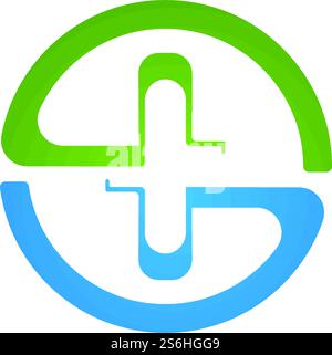Icône de croix de santé et icône de main. Logo vectoriel du centre médical Illustration de Vecteur