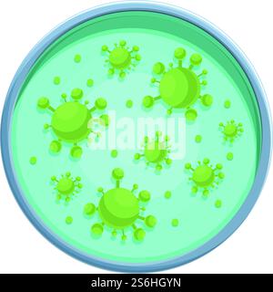 Icône boîte de Petri. Dessin animé de l'icône de vecteur de boîte de Petri pour la conception de Web isolé sur fond blanc. Icône de boîte de Petri, style de bande dessinée Illustration de Vecteur