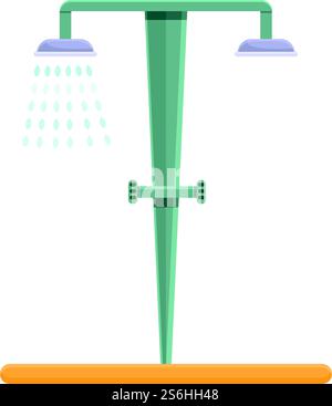 Icône de douche de parc aquatique. Dessin animé de l'icône vectorielle de douche de parc aquatique pour la conception Web isolé sur fond blanc. Icône de douche de parc aquatique, style de dessin animé Illustration de Vecteur