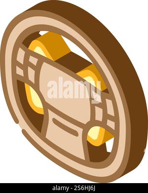 vecteur d'icône isométrique de voiture de volant. panneau de volant de voiture. illustration de symbole isolé. illustration vectorielle d'icône isométrique de voiture de volant Illustration de Vecteur