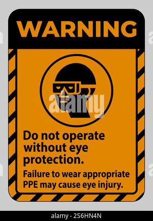 Panneau d'avertissement ne pas utiliser sans protection oculaire, le ...