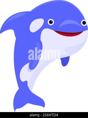 Icône d'épaulard à vagues. Dessin animé de l'icône vectorielle d'épaulard Wave pour la conception de Web isolé sur fond blanc. Icône d'orque de vague, style de bande dessinée Illustration de Vecteur